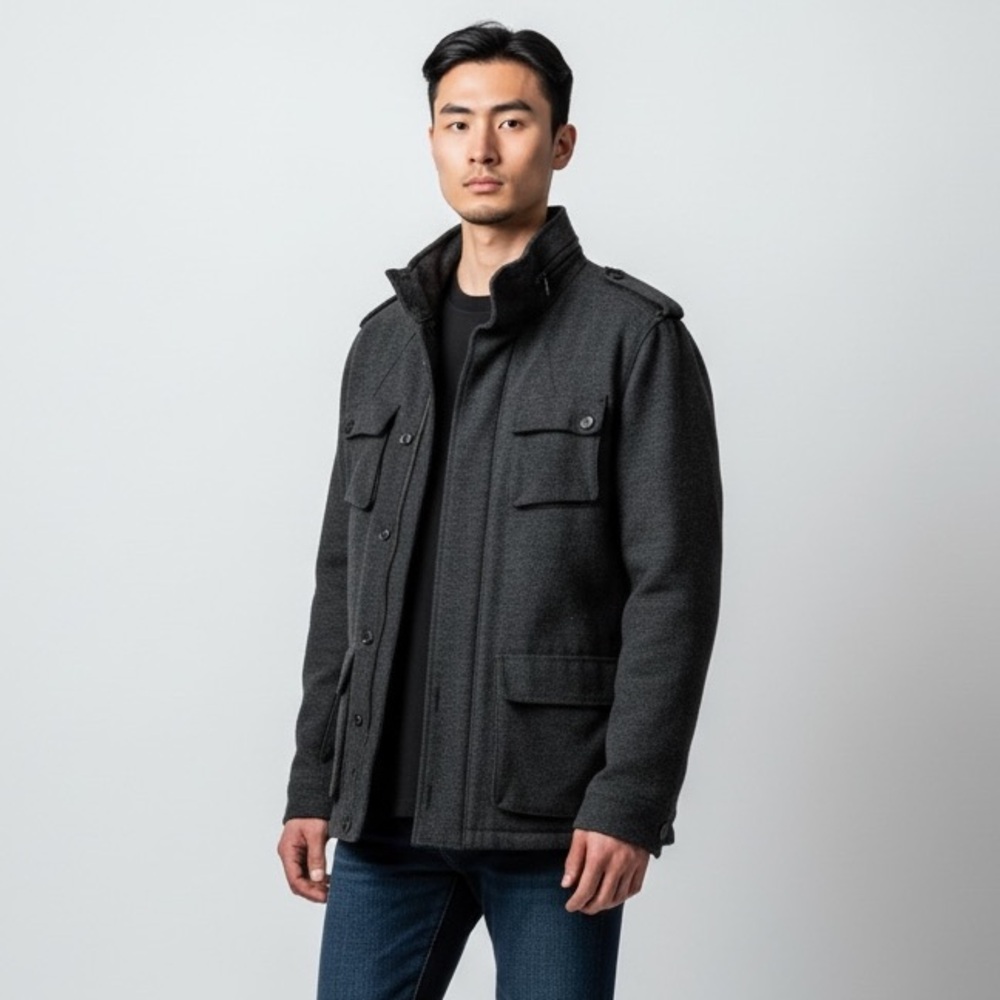 H&M Men's Military Style Wool Blend Jacket Size 42R